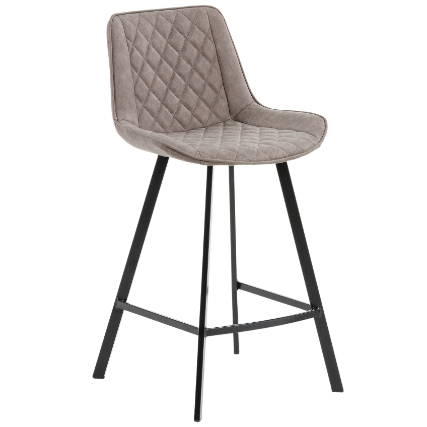 Béžová koženková barová židle LaForma Arian 66 cm s kovovou podnoží