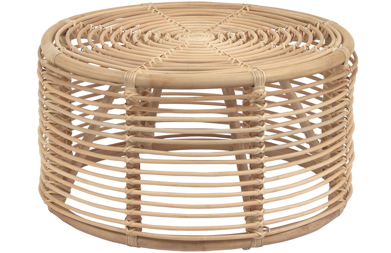 Béžový ratanový konferenční stolek LaForma Kohana Ø 66 cm