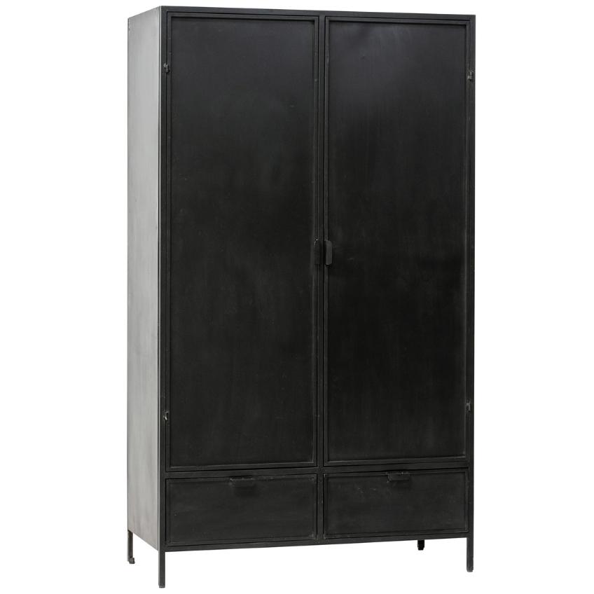 Hoorns Černá kovová šatní skříň Taranis 190 x 110 cm