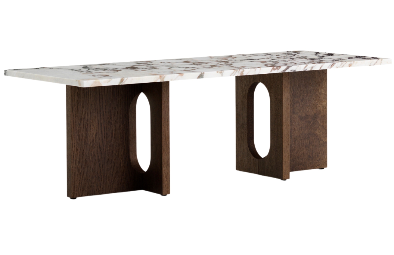 Audo CPH Dřevěný konferenční stolek AUDO ANDROGYNE s mramorovou deskou 120 x 45 cm